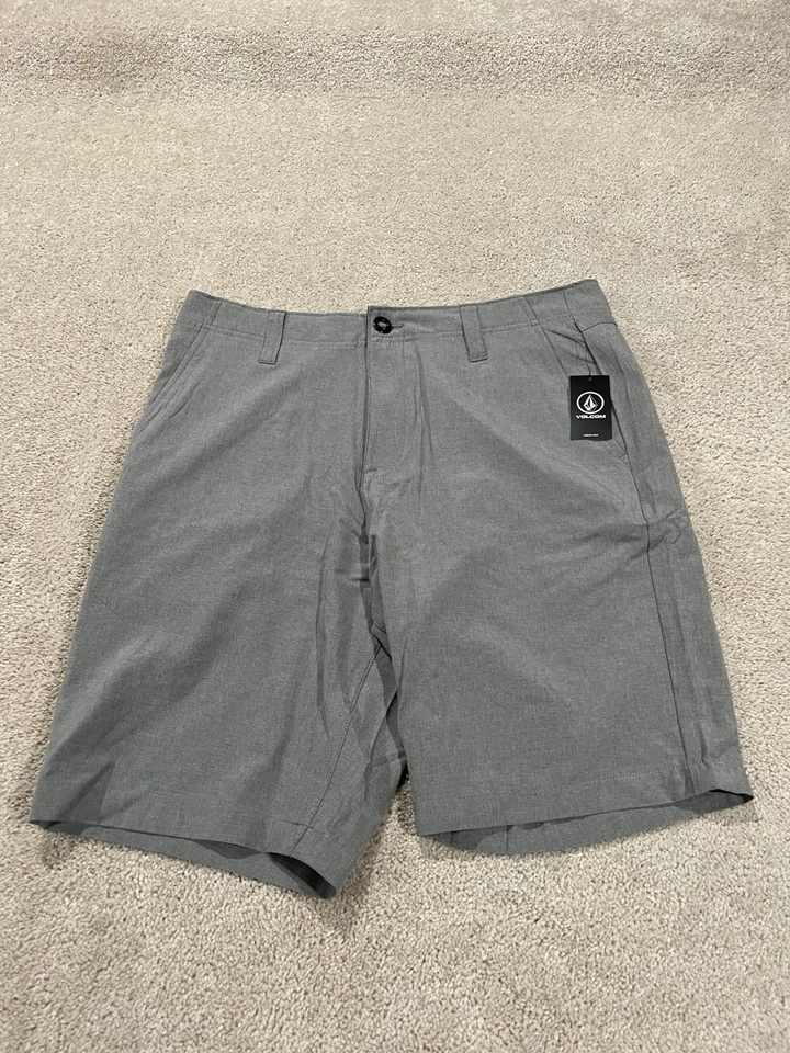 Volcom Shorts Mens 32 Gray Kerosene Hybrid 4 Way Stretch 5 Pocket Performance - Image 1 of 4