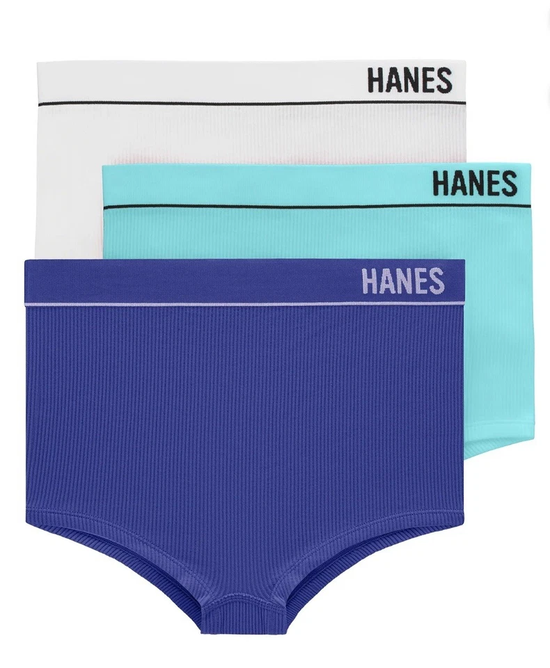 Ropa interior Hanes Originals para mujer sin costuras acanalada Boyfit, paquete de 3 talla XX-grande, nueva Foto 1 de 1
