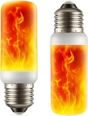 2-Pack LED Flame Light Bulbs,4 Flickering Modes with Gravity Sensor,E26/E27 Base - Image 1 of 4