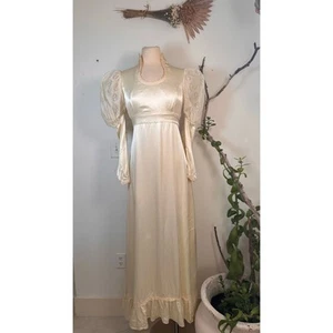 Vintage GUNNE SAX CREAM DRESS | Prairie Dress| 70s cottage-core Boho bride | - Picture 1 of 15