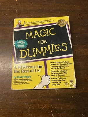 Magic for Dummies by David Pogue 1998 Paperback 1st Edition + 90 Tricks Guide - Image 1 of 2