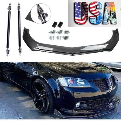 Carbon Fiber Front Bumper Lip Spoiler Splitter Strut For Pontiac G8 G6 Body Kit Foto 1 de 4