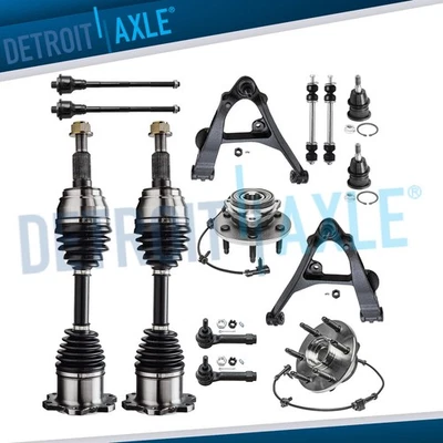 14pc 4WD Front CV Axles Control Arms Wheel Bearing Hubs for Tahoe Escalade Yukon - Image 1 of 4