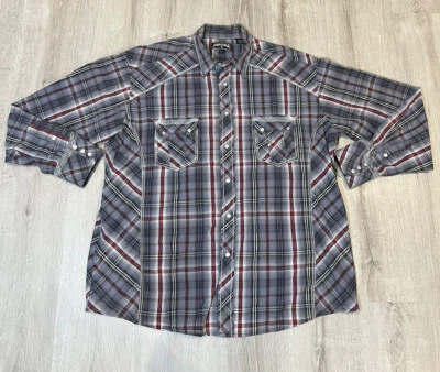 Panhandle Shirt Men XL Pearl Snap Grey Cowboy Western Long Sleeve - Image 1 of 4