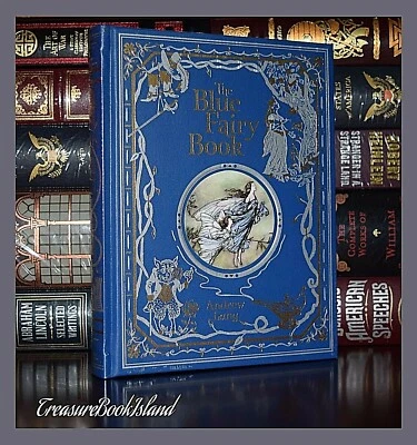 Blue Fairy Book by Andrew Lang Beauty Aladdin New Sealed Deluxe Leather Bound  Foto 1 de 4