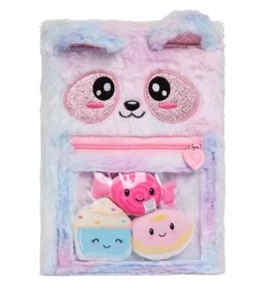 🎁 A4 Teddy Panda Large Notebook Fluffy Diary Cute Girl Kawaii Notepad Soft Toy - Picture 1 of 5