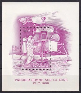 Ruanda 1969 Yvert SS 19 rosa en lugar de azul aerofilato espacial MNH VF - Imagen 1 de 1