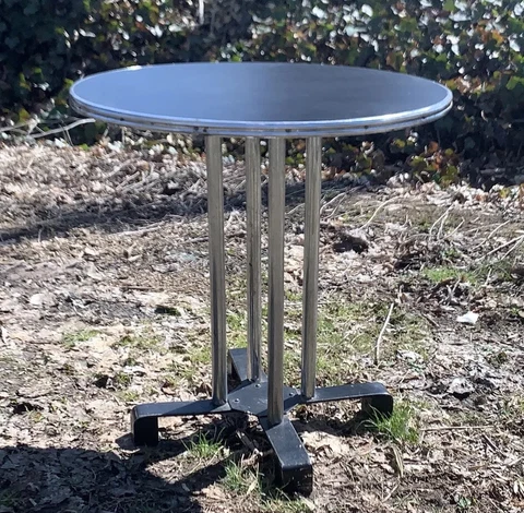 Mid Century Modern Chrome Steel Side Table Possibly Thonet Cover