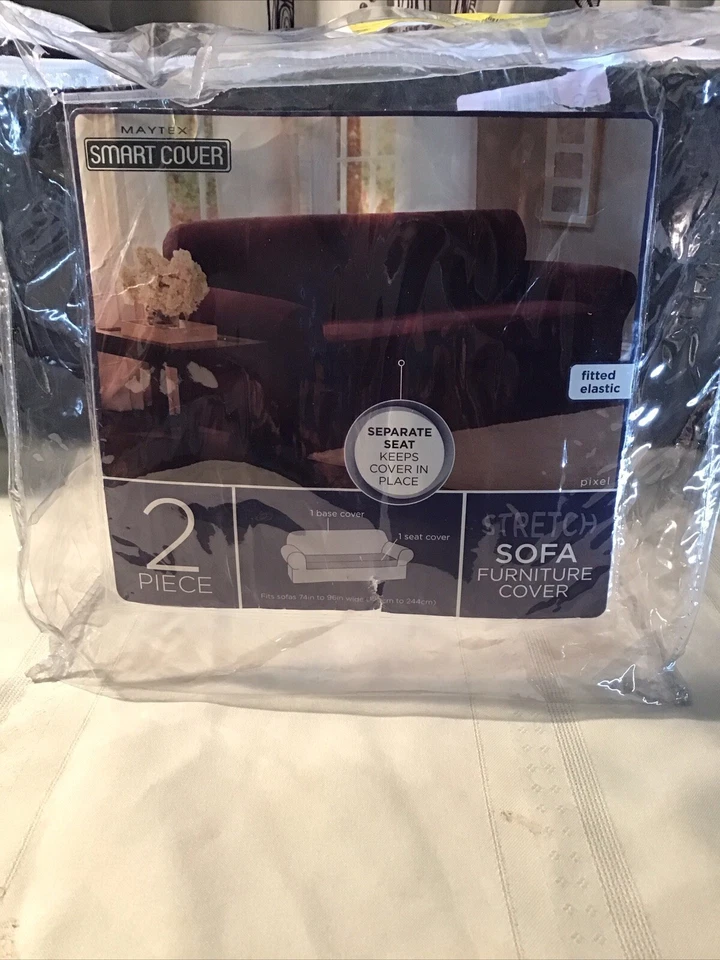 MAYTEX SMART COVER 2 PIEZAS SOFÁ ELÁSTICO Cubierta Mueble - Color Es Vino Foto 1 de 4