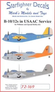 Starfighter Decals 1/72 Martin B-10 & B-12 Bomber im U.S. Army Air Corps Service - Bild 1 von 4
