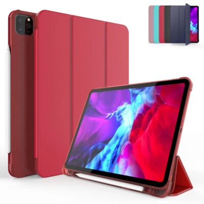 For Apple iPad Pro 11 10.5 10.2 9.7 Leather Smart Case Cover with Pencil Holder - Image 1 of 4