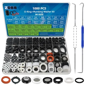 1000 Pezzi Di Rondelle Di Gomma O Ring Kit per Rubinetto Idraulico Tubo Dell'Acq - Foto 1 di 12