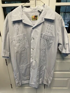 Vintage Men's Guayabera by Haband Button-up Shirt Embroidered VG Size Large - Picture 1 of 4