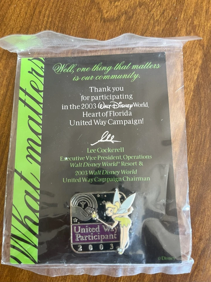 Walt Disney World - Cast United Way Participant Tinker Bell Pin 2003 NIP - Image 1 of 1