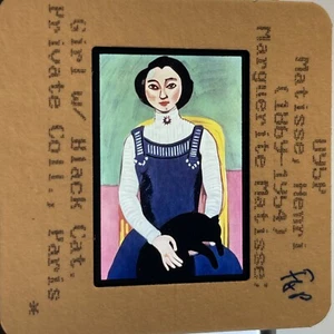 Henri Matisse “Marguerite, Girl W Black Cat" Fauvism French Art 35mm Slide - Picture 1 of 3
