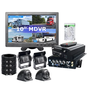 10.1" LCD HDMI AV Monitor 4G/5G GPS 4ch MDVR 1080P Backup Camera 2TB Remote View - Picture 1 of 14