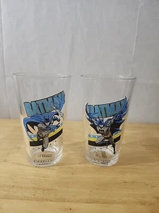  Batman 6” Tall DC Comics  Lot of 2 Glasses Excellent Condition  - Picture 1 of 3