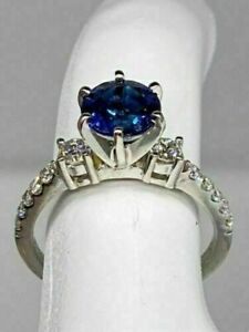 2.30CT Round Cut Lab-Created Sapphire Diamond Wedding Ring 14K White Gold Plated