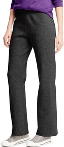 Hanes Women's Sweatpants Slate Heather Charcoal SzM Open Hem No Pockets Slimming - Picture 1 of 14