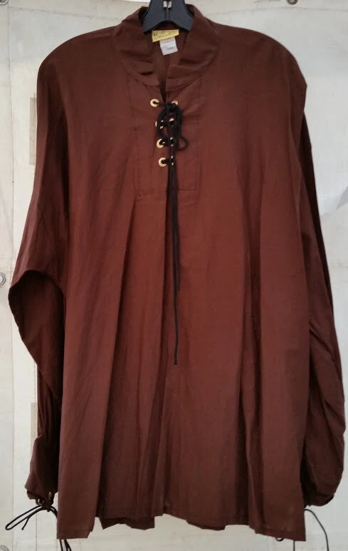 Camisas de hombre pirata/renacentista con cuello alto y corbatas Foto 1 de 1