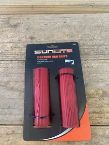 New Red Sunlite 7/8 Cruiser Bicycle Grips-Ergonomic-Schwinn-Style - Picture 1 of 3