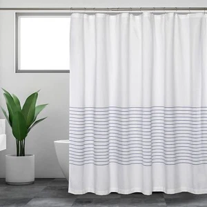 White Shower Curtain for Bathroom Fabric Shower Curtains 72x72 in Farmhouse B... - Picture 1 of 4