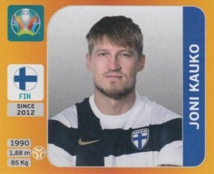 EURO 2020 TOURNAMENT PANINI NO. 188 JONI KAUKO FINLAND FINLAND FIGURE STICKER