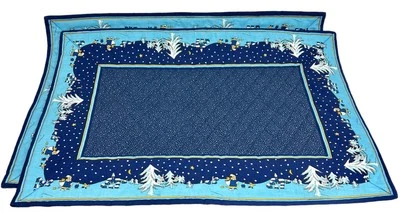 Vera Bradley Vintage Blue Holiday Christmas Placemats Set of 2 - Image 1 of 2