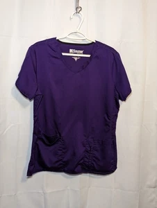 Grey's Anatomy Barco Mock Scrub Top 4 Pocket Purple Women's Large - Picture 1 of 12