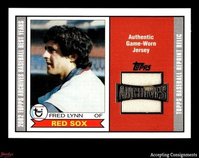2002 Topps Archives Uniform Relics #TURFL Fred Lynn GAME USED JERSEY Red Sox - Image 1 of 2