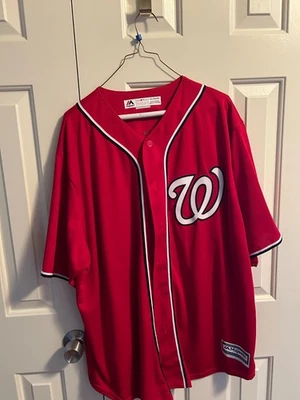 Washington Nationals Jersey Mens 2XL Red MLB Baseball Bryce Harper 34 Majestic - Image 1 of 4
