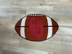 University Of Oklahoma Sooners Man Cave Football Shaped Floor Mat 32”x20.5” - Picture 1 of 9