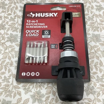 S. Husky 12-in-1 Quick Load Ratcheting Screwdriver - BRAND NEW! SHIPS FREE! - Image 1 of 2