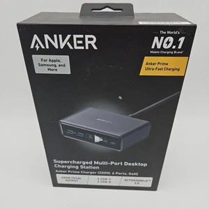 Anker Prime Chargeur de Bureau USB-C 200W Station de Charge GaN 6 Ports - Photo 1 sur 5