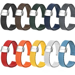 Cinturino orologio gomma fluoro 18-22 mm FKM cinturino universale sgancio rapido - Foto 1 di 47