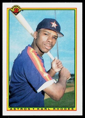 1990 Bowman Karl Rhodes #79 Houston Astros - Image 1 of 2