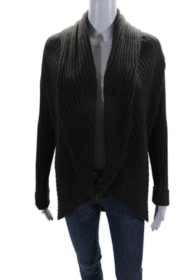 Autumn Cashmere Womens Cashmere Cowl Neck Open Front Cardigan Dark Brown Size S - Image 1 of 4