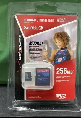 Sandisk Verizon Wireless 256MB MicroSD Memory Card NEW  - Image 1 of 2
