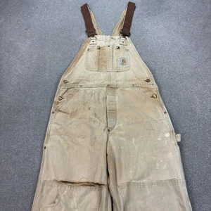 Carhartt Latzhose Erwachsene 32x30 hellbraun Latzhose Bib Double Knee Canvas Duck Herren* - Bild 1 von 14