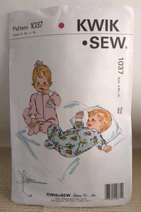 Kwik Sew 1037 Baby Sleeper Size S-XL Vintage Pattern Raglan Sleeves UNCUT SEALED - Picture 1 of 3