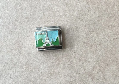 Paris Eiffel Tower  Italian Charm modular Link Stainless Steel Enamel 9mm  - Image 1 of 3