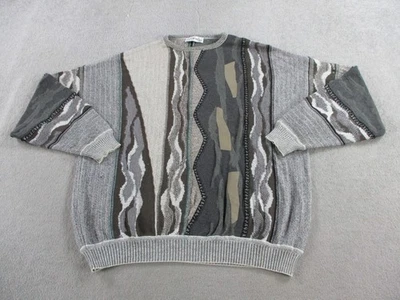 Suéter DE COLECCIÓN St Croix Para Hombres XL Gris Tejido Texturizado 3D Hecho en EE. UU. Abuelo Cuello Redondo Foto 1 de 4