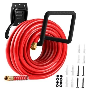 Garden Hose Holder, Metal Wall Mounted Water Hose Reel for Outside, 1Pack - Picture 1 of 7