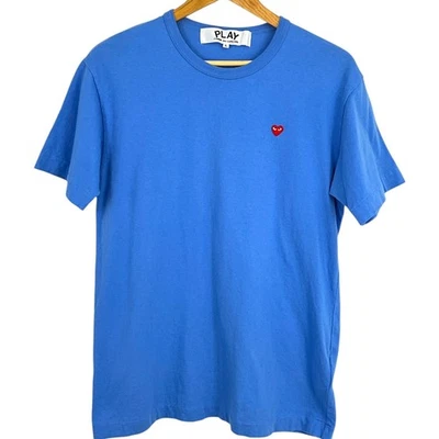 PLAY Comme de Garcones мини сердце нашивка футболка синий короткий рукав размер большой L - Изображение 1 из 4