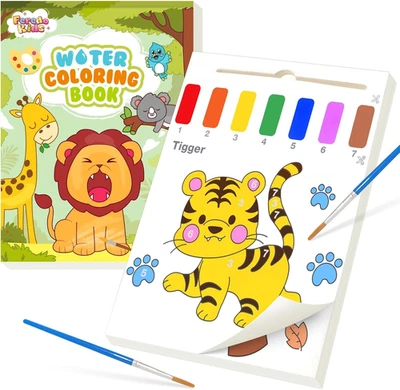 Water Coloring Books - Mess Free Animal Watercolor Painting Set for Kids Ages 3  - image 1 of 4