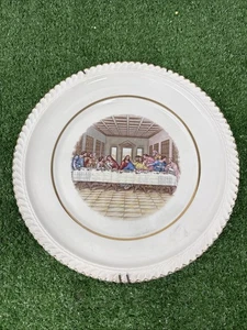 Jesus Last Supper Gold Trimmed Decorative 10” Wall Hanging Plate - Picture 1 of 8