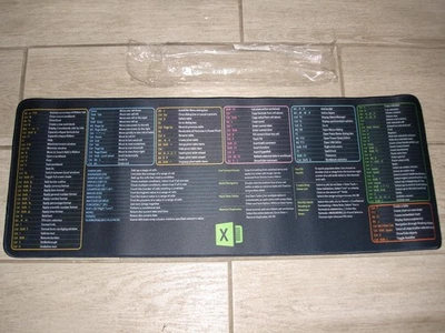 NEW Excel Cheat Sht Mouse Pad Extra Large Office Keyboard Shortcut Mousepad Desk - Image 1 of 4