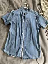 ASOS Men’s Light Denim Blue Shirt Sleeve Button Up Blouse Shirt Top - Size M
