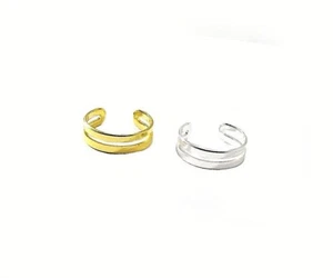 Toe Ring Double Band Adjustable Men Women Silver Gold Thumb Finger Knuckle Band - Picture 1 of 6