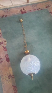 lampadario decò 1940  vetro murano catena bronzo dorato  - Foto 1 di 5